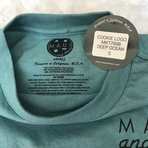 MAUI AND SONS BLUE LONG SLEEVE T-SHIRT SIZE S - Picture 3 of 7